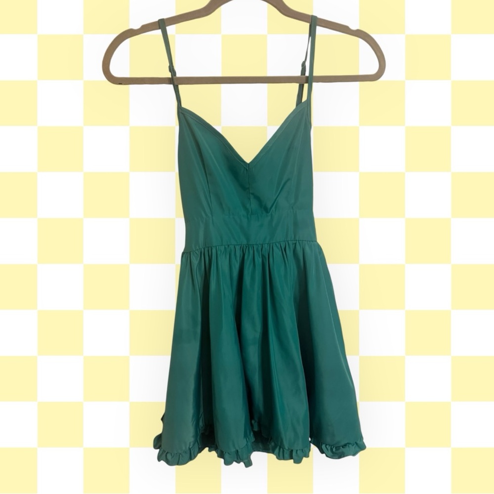 Teal Tea Party Open Back Mini Dress | S